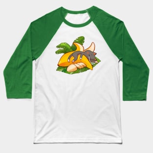 Cute cat sleeping in a banana Baseball T-Shirt